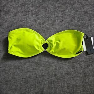 Kendall & Kylie Neon Green Ring Bandeau Bikini Top size Large